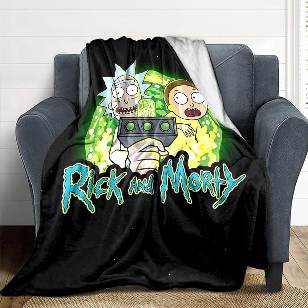 1 шт. Фланелевое одеяло RickMorty Легкое Мягкое Теплое Всесезонное одеяло для дивана, кровати, путешествий, L1028062