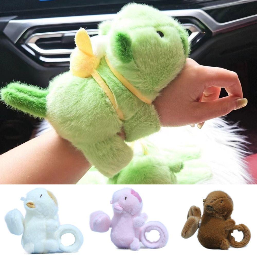 Плюшевая кукла Капибара, мягкие куклы, браслет-шлепок в виде капибары, забавное кольцо-хлопок в виде животного, детский подарок