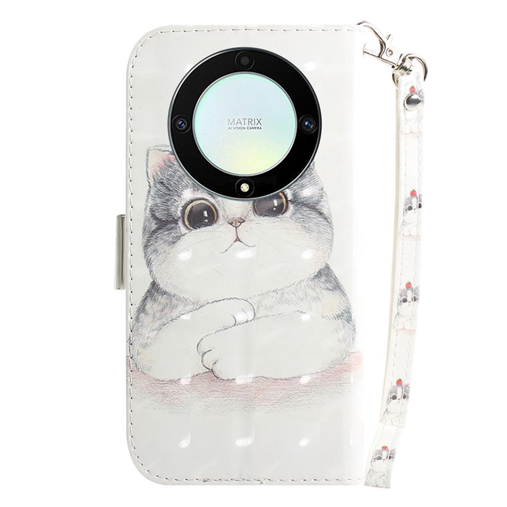 Anti-drop Phone Cover for Honor X40 5G/X9a 5G/Magic5 Lite 5G,Folio Flip Wallet Phone Case with Strap