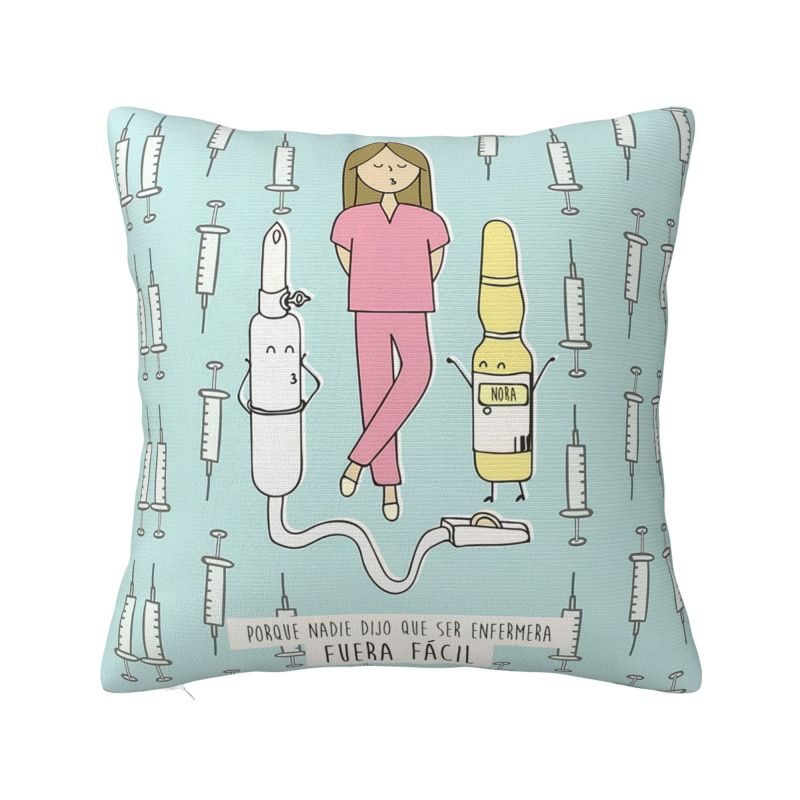 Nordic Enfermera En Apuros Doctor Nurse Medical Throw Pillow Case Decoracion Sofa Chair Cushion Cover Polyester Soft Pillowslip