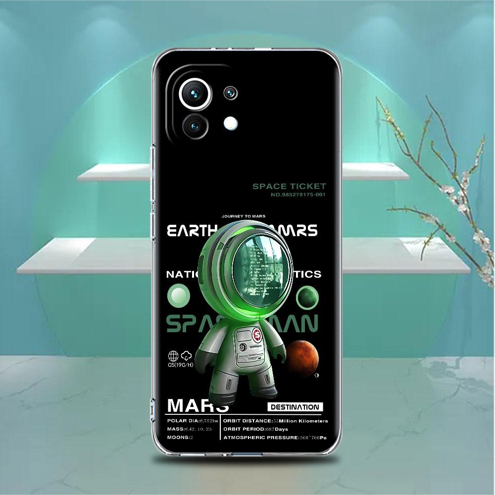 Роскошный прозрачный чехол с астронавтом для Xiaomi Mi Poco X3 NFC M3 Pro F3 F1 11 Lite 12 Note 10 11T 9T, прозрачный чехол для телефона