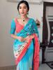 Trending Indian Ready To Wear Blue Linen Silk Saree