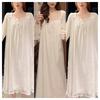 Long-Sleeved Princess Style Nightgown Women's Pajamas Lace Court Style Loose Large Size Home Wear