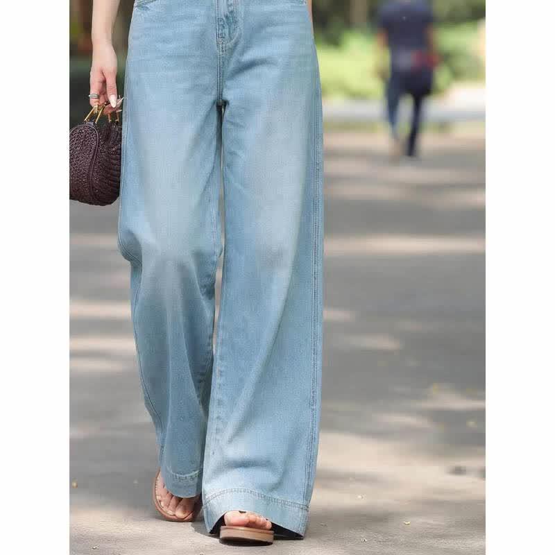 Basic House Women's Tencel Wide-Leg Jeans