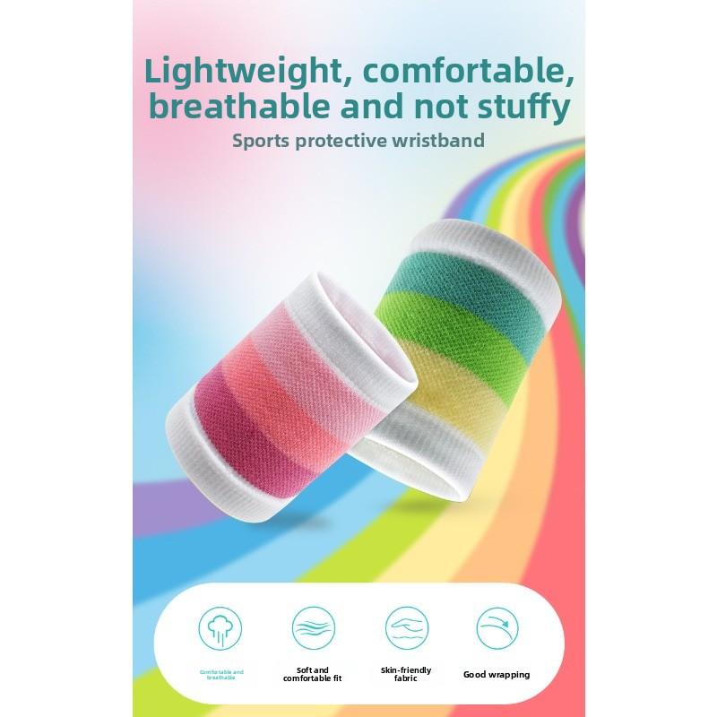 Exercise Cycling Running Fitness Basketball Badminton Wristband for Protection Against Sweat and Sprains Colorful Cotton Towel for Wrist Protection