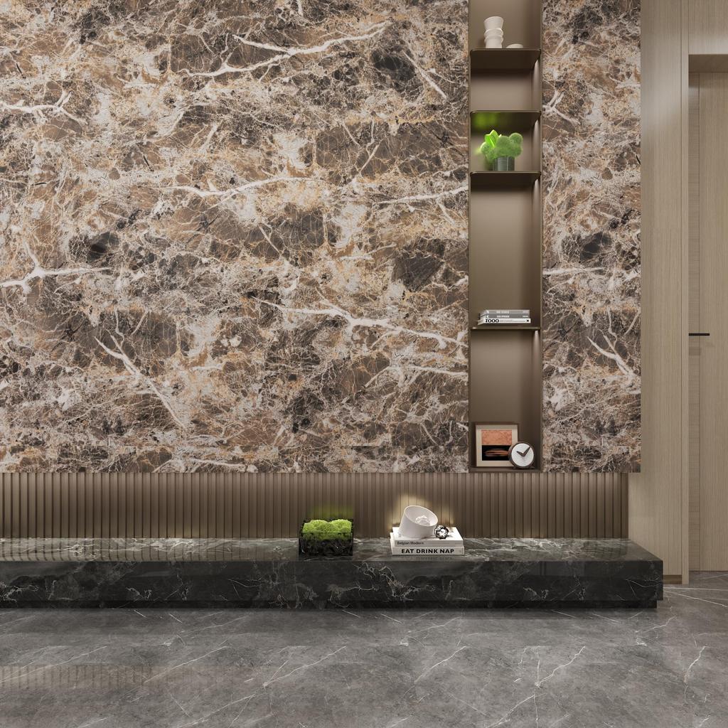 JSEVEM Мраморные обои Снимаемые Мраморно-коричневые Режущиеся Кухня Гостиная Мебель Ремонт 40x500см Наклейка, Обои, Лист, Водонепроницаемые,