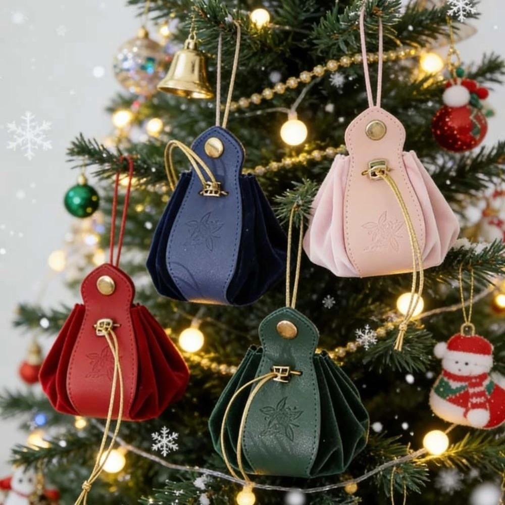 Leather Jewelry Storage Pouch Solid Color Party Favor Bag New Candy Packaging Bag Jewelry Storage