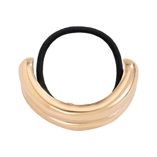 Metal Ponytail Holder Hair Cuff Punk Golden Silver Color Alloy Half Circle Elastic Hair Tie Metal Ring Hair Band Wrap Women Girls Hair Accessories
