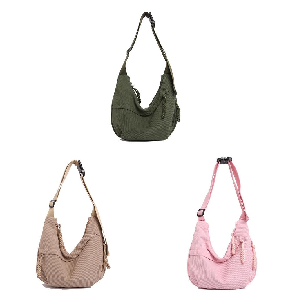 Casual Womens Corduroy Crossbody Bag With Inner Compartments And Soft Structure For Everyday