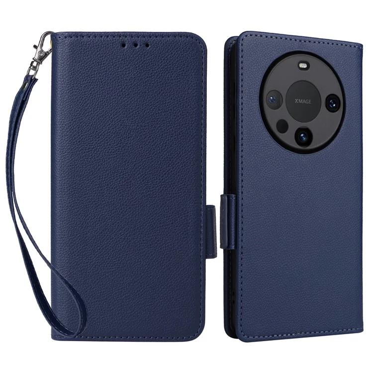 For Huawei Mate 60 Pro / Mate 60 Pro Case Leather Wallet Litchi Texture Phone Cover with Strap