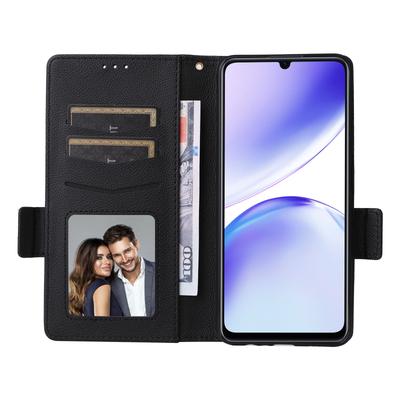 Для Realme C53 (Глобальный)/C53 (Индия)/C51/Note 50 4G/Narzo N53 4G Кожаный чехол-кошелек с подставкой, текстура личи, чехол для телефона