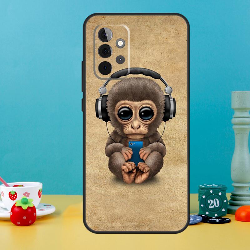 Чехол с обезьяной, гориллой, обезьянкой для Samsung Galaxy A35 A26 A16 A05 A55 A15 A32 A12 A22 A52 A54 A34 A14 A56 A36 A13 A53