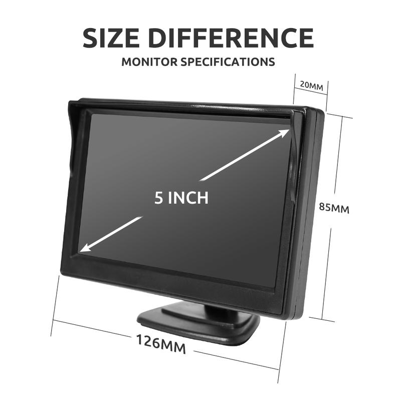 KTYDKP 5 Inch Car AHD Monitor Screen with 2 Way Video Input 5" TFT Display for Rear View Camera Vehicle Parking Reverse Backup