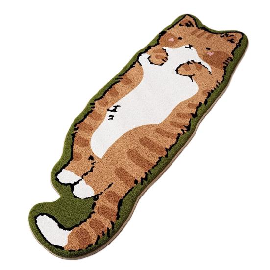 Коврик с изображением мультяшного кота, роскошный, комфортный, имитация кашемира, нескользящий, впитывающий, входной коврик для дома