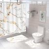 Занавеска для душа в ванной из четырех частей, цифровая печать, мраморная, водонепроницаемая, занавеска-перегородка для туалета, коврик для ванной