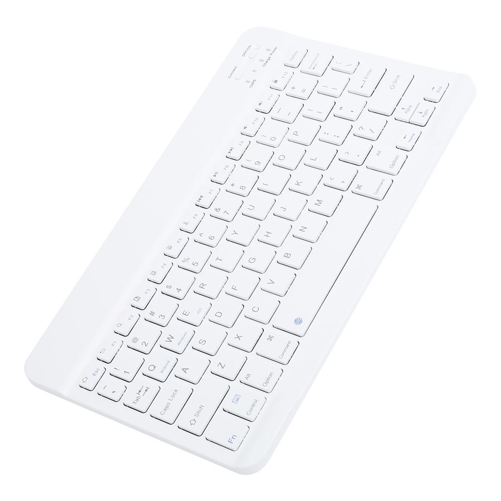 Wireless Bluetooth Keyboard 10Inch Lightweight UltraWide for Android for IOS for Windows(White)