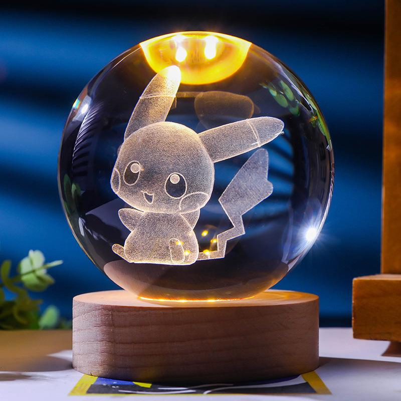 Personalize Wood Base logo 3d Laser Engraving Solar System Saturn Moon Crystal Glass Ball Home Decor Night Lights