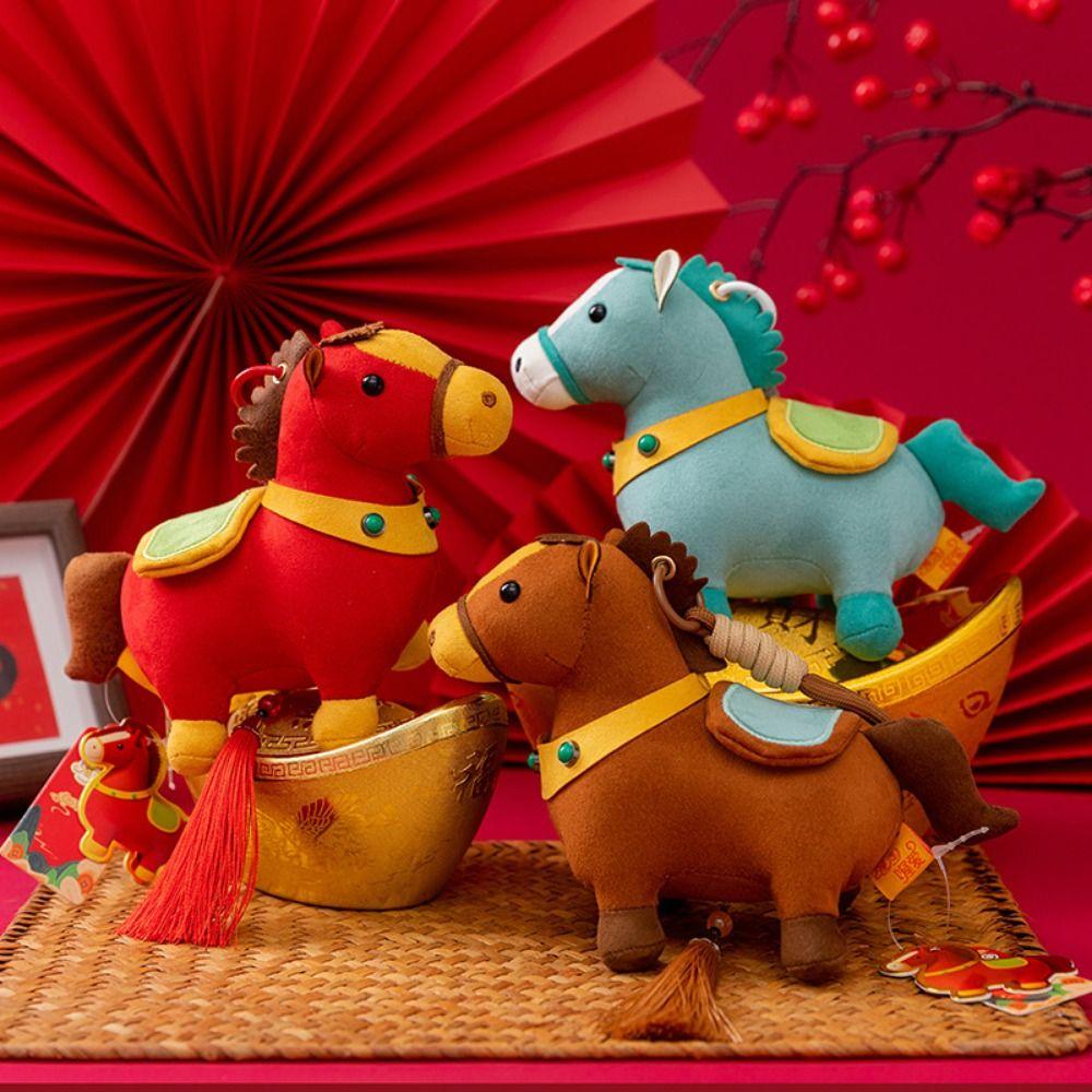 Realistic Pony Plush Keychain Ultra-soft Stuffed Year Horse Mascot for Year of The Horse
