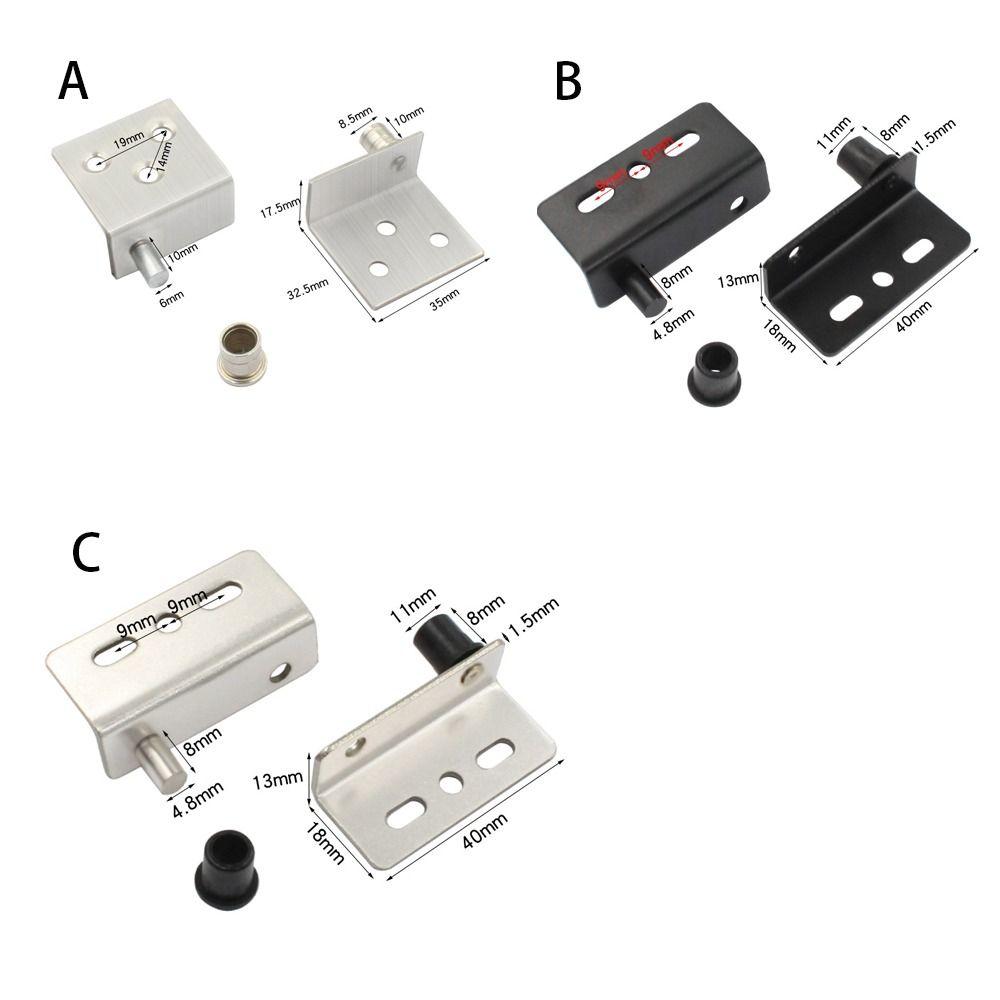 2 шт. Черные/Серебристые Петли-оси из нержавеющей стали, Верхние и нижние зажимы для петель, Скрытый вал, Ящики