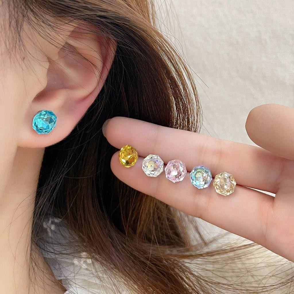 Вспышка Millennium восьмигранные серьги-гвоздики с розой из циркония для женщин - индивидуальный многогранный изысканный дизайн