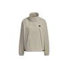 City Escape Loose Fit Sweatshirt With Solid Logo Half-Zip Fleece Jacket Women Sweatshirt Pebble-Grey JE8581