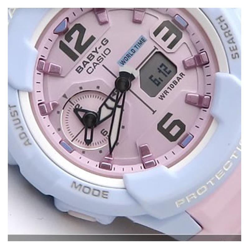 Casio BABY-G Macaron Series Sports Waterproof and Shockproof Contrast Color Quartz Movement Resin Strap Japanese and Korean BGA-230PC-2BPR-person