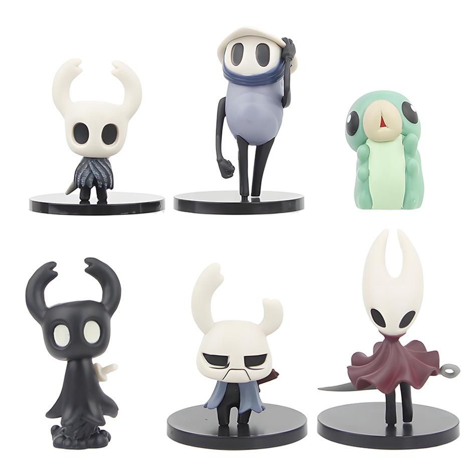 6pcs/set Hollow Knight Silk Song Knight Hornet Quirrel Zote Grub Figure Cute Toys Model Doll Brinquedos