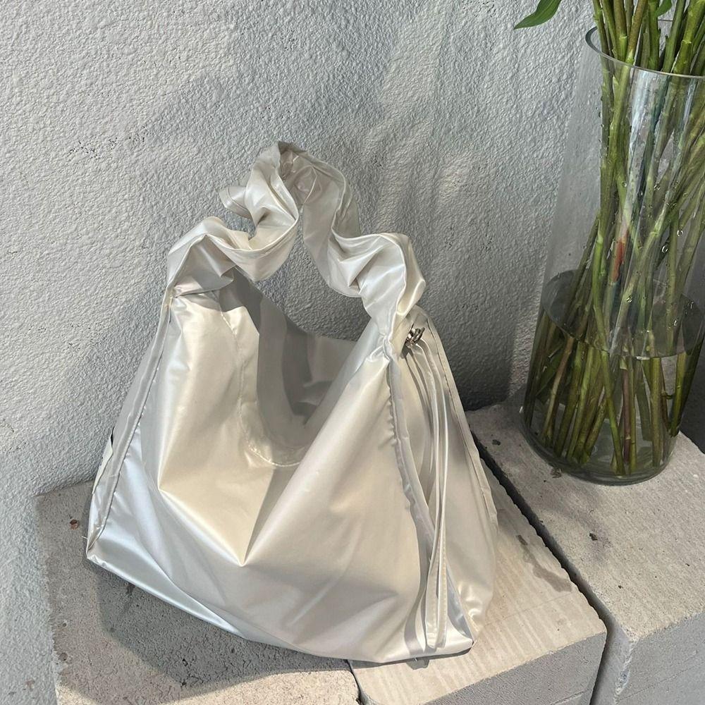 Handbag Drawstring Bag Korean Style Tote Bag Sweet Pleated Nylon Shoulder Bag  Women