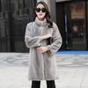 Imitation Mink Coat Women's Imitation Fur Coat New Imitation Mink Velvet Medium and Long Stand-up Collar Imitation Fur Coat Winter