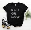 Женская футболка с принтом BLACK GIRL MAGIC, женская футболка с коротким рукавом, круглым вырезом, свободная, женская повседневная футболка, одежда, топы
