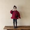 Children's Korean-Style Mesh Lace Velvet Sweatshirt Dress for Fall/Winter 2024