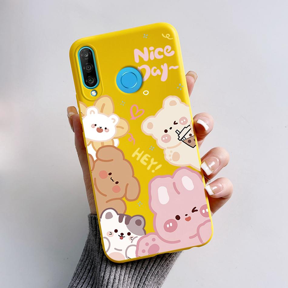 Чехол для Huawei P30 Lite Милый Мультяшный Медведь Лягушка Мягкий Матовый Силиконовый Чехлы для Телефона Для Huawei P30 P30Lite P30Pro P 30 Lite Pro Чехол