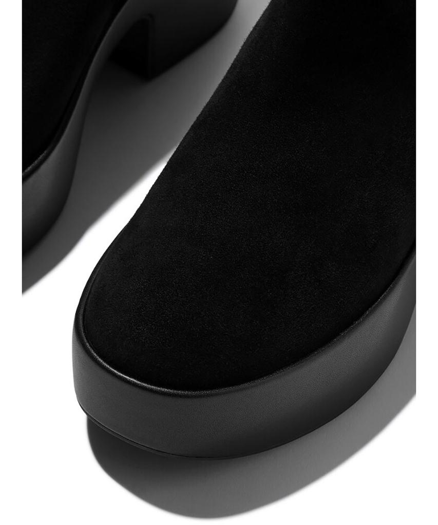 Fitflop Women'S Platform Suede Heel Ankle Boots - All Black (Ft59K2B225)
