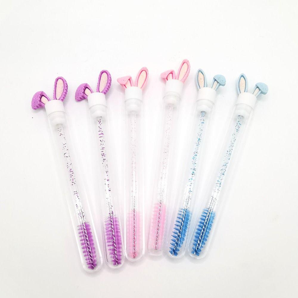 Multicolor Rabbit Ears Mascara Brush Round Comb Teeth Glitter Mascara Wand Eyelash Combing Tools