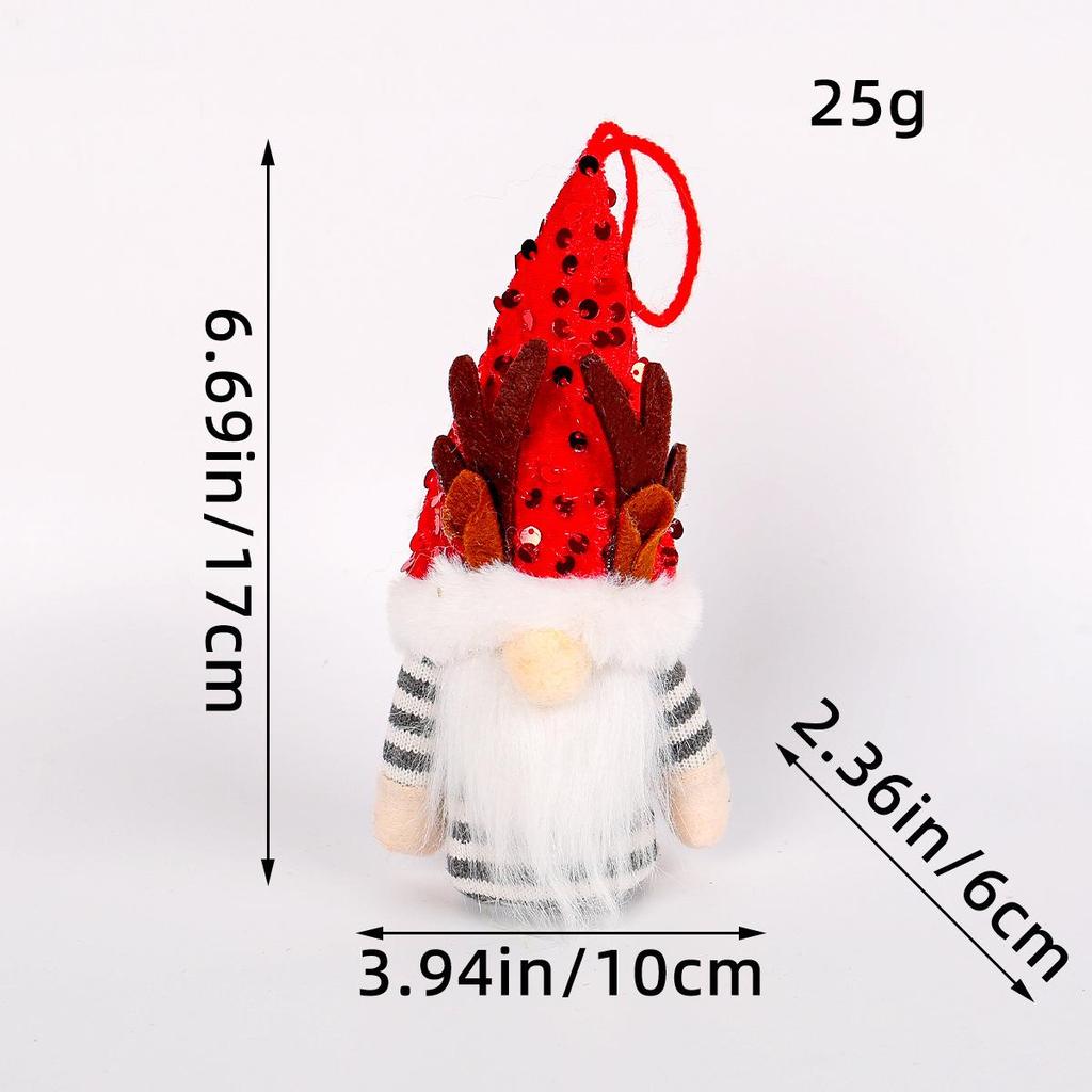 Кукла Рудольф и украшения в виде гномов без лиц с огоньками и пайетками для Рождества