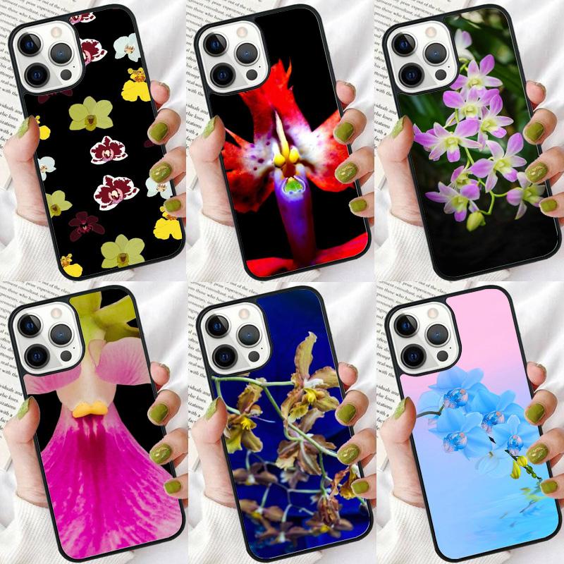 Orchid Flowers Colorful Phone Case For iPhone 17 Air 16 pro max 15 14 plus 12 13 Soft Bumper Shell Cover coque