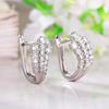 Huitan Fashion Matched Hoop Earrings U Shape Exquisite Women's Ear Accessories Wedding Party Luxury Cubic Zirconia Jewelry Gift