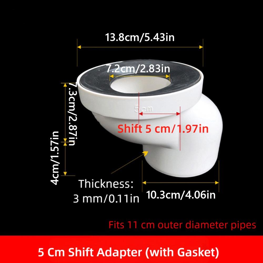 PVC Plastic Toilet Shifter Pipe 110mm Offset Flange Adapter  Toilet Installation