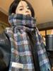 Женский зимний вязаный шарф платок женский мужской повседневный классический клетчатый с кисточками шарф mujer мужской фуляр длинный накидка шаль новый корейский