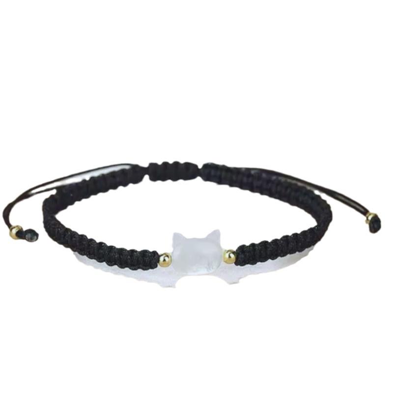 Браслет в стиле Kuaishou Douyin с кошкой и ракушкой: Плетеный вручную подарок для лучшей подруги, девушки или студентки