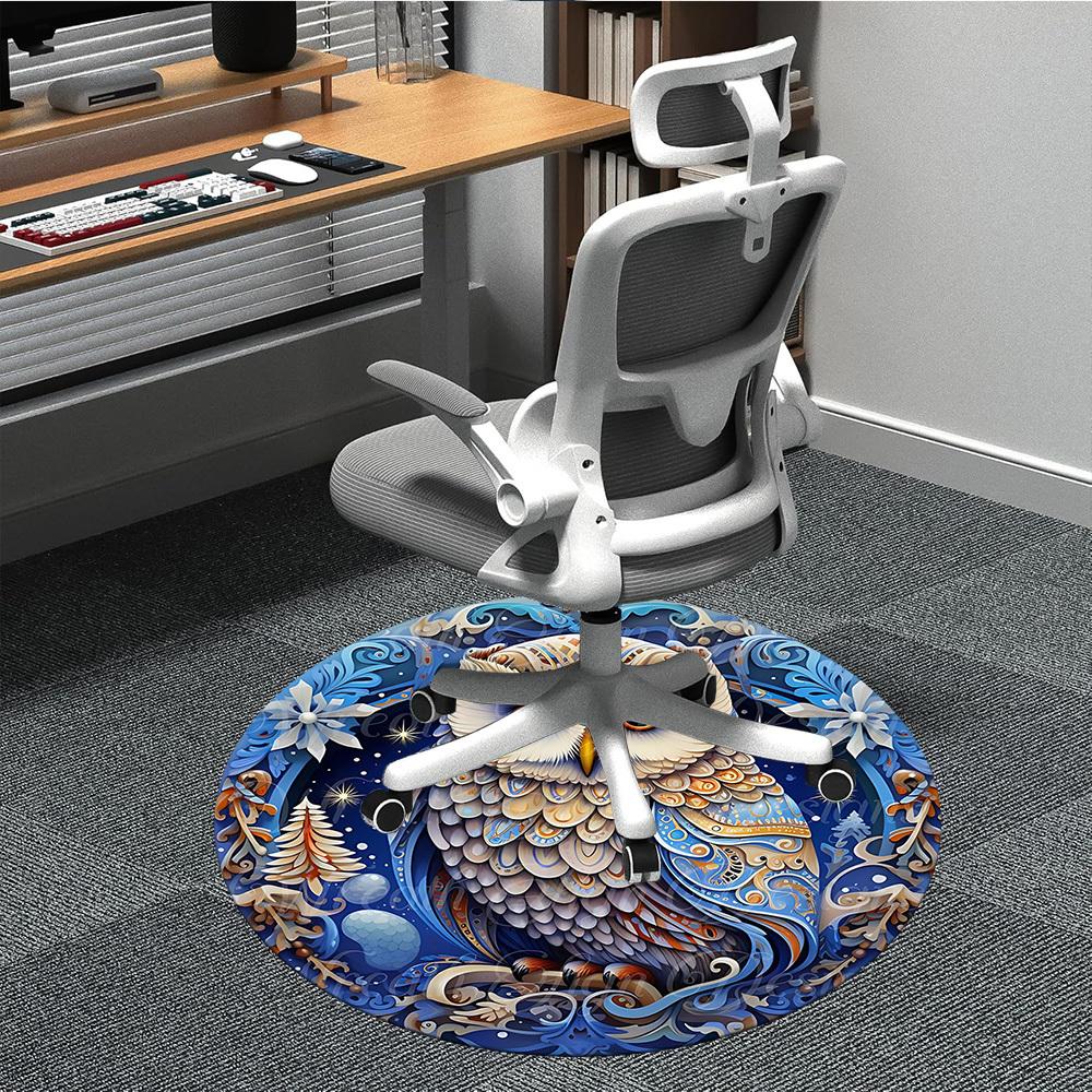 1PCWinter Fantasy Office Round Area Rug, Mat Suitable For Office, Under Office Chairs Bedroom Living Room Home Decor, Room Deco
