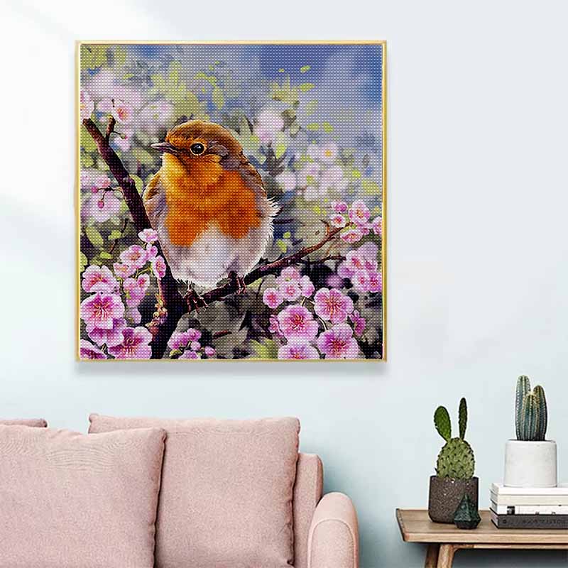 New Arrival 5D DIY Full Circle Diamond Painting "Bird on a Branch" Embroidery Cross Stitch Home Decor Gift