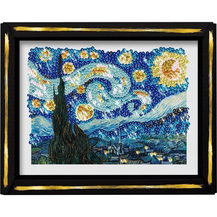 Kit loisir créatif - LANSAY - Collection Sequins - La nuit étoilée - Van Gogh - Dès 14 ans