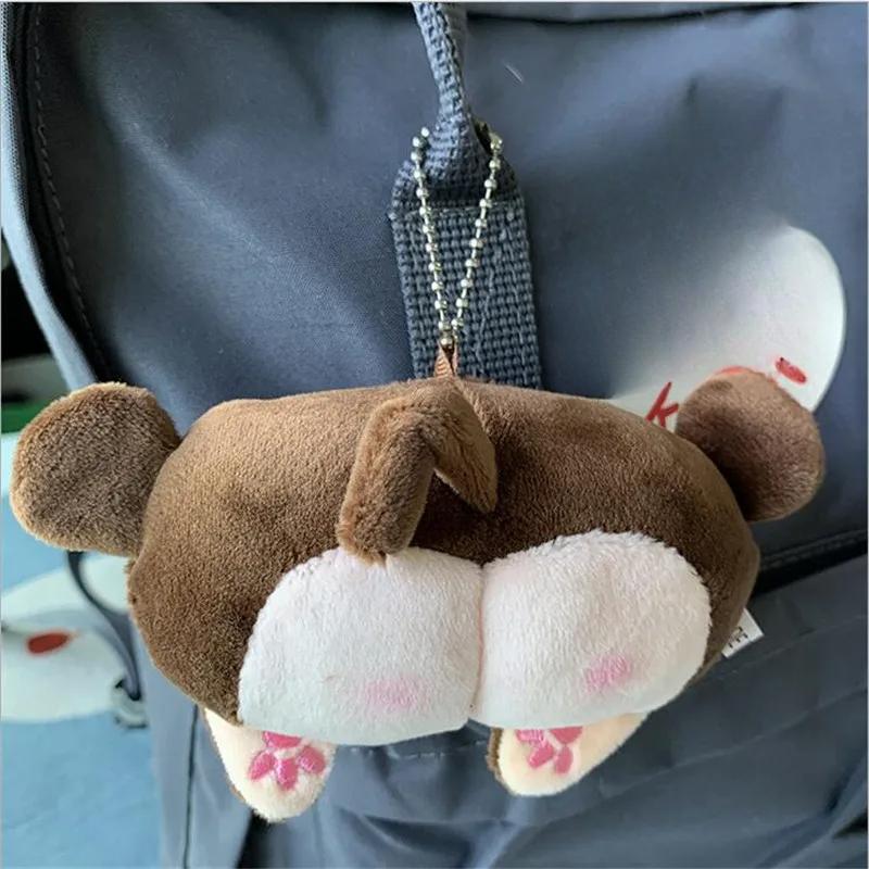 Cute Cat Butt Plush Toys Corgi Pig Butt Keychain Soft Fidget Toys Female Bag Decoration Student Fashion Girls Child Gift