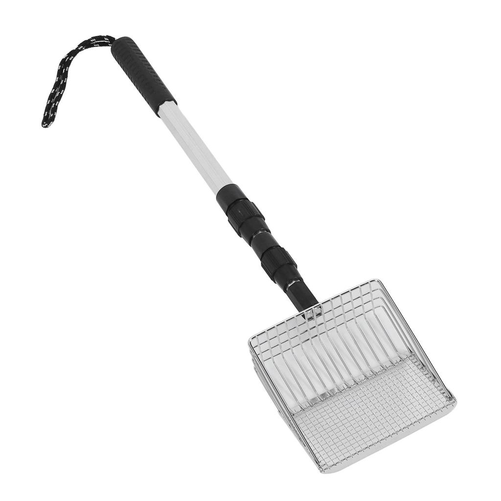 Chicken Poop Scooper Anti Stick Stainless Steel Stretchable Long Handle Sifting Shovel Chicken Coop