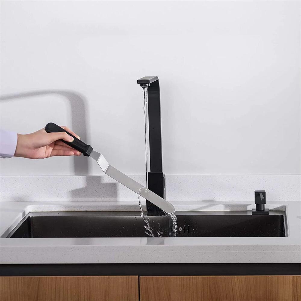 1 шт. Нержавеющая сталь пластиковая ручка прямая изогнутая лопатка для крема для торта