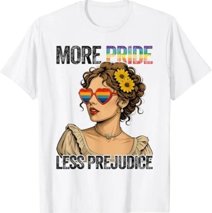 More Pride Less Prejudice LGBT Pride Month Gay Pride Lesbian 100% Cotton T-shirt Mens Tees Top