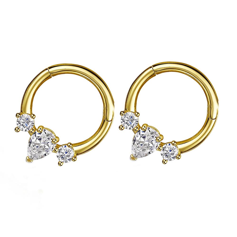 Новый дизайн Нержавеющая сталь циркон маленькие серьги-кольца для женщин Helix Tragus хрящ Conch Daith серьги-гвоздики для пирсинга ювелирные изделия
