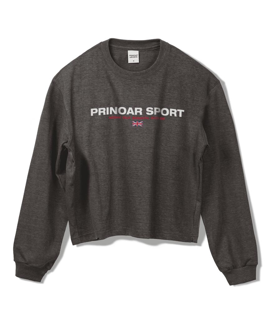 PRINOAR Спортивная полуукороченная футболка с длинным рукавом - Угольный