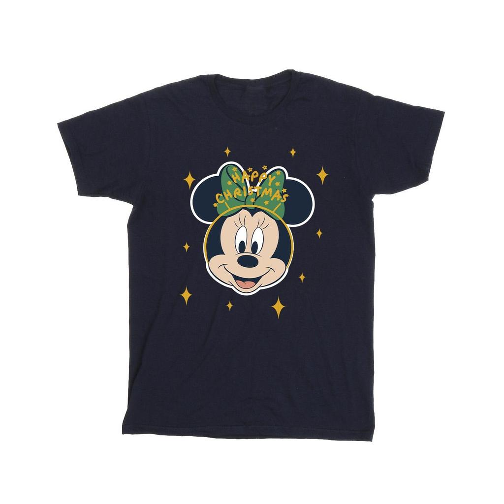 Disney Girls Minnie Mouse Happy Christmas Cotton T-Shirt